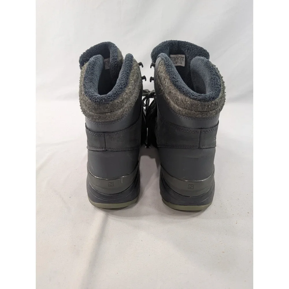 Salomon Utility CS WP Winter Boots Gray Winter Contagrip Waterproof Mens US 14
